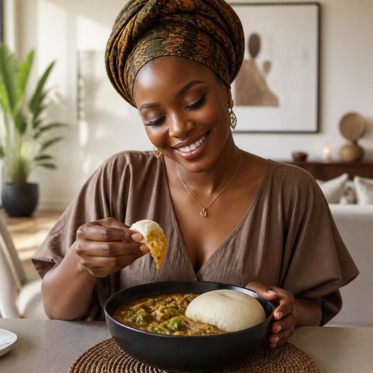 Okra Soup & Pounded Yam