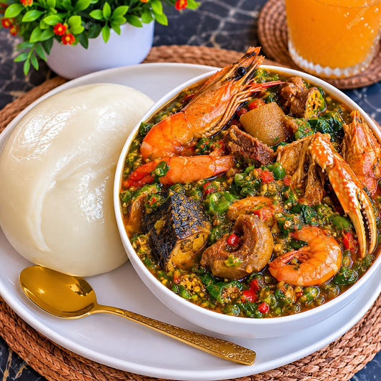 Okra Soup & Pounded Yam